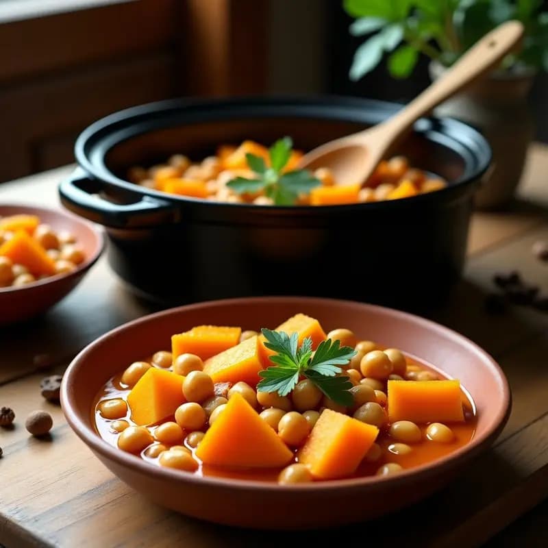 Locro Argentino de Zapallo y Garbanzos: Estofado Vegano y alto en Hierro en Olla Lenta