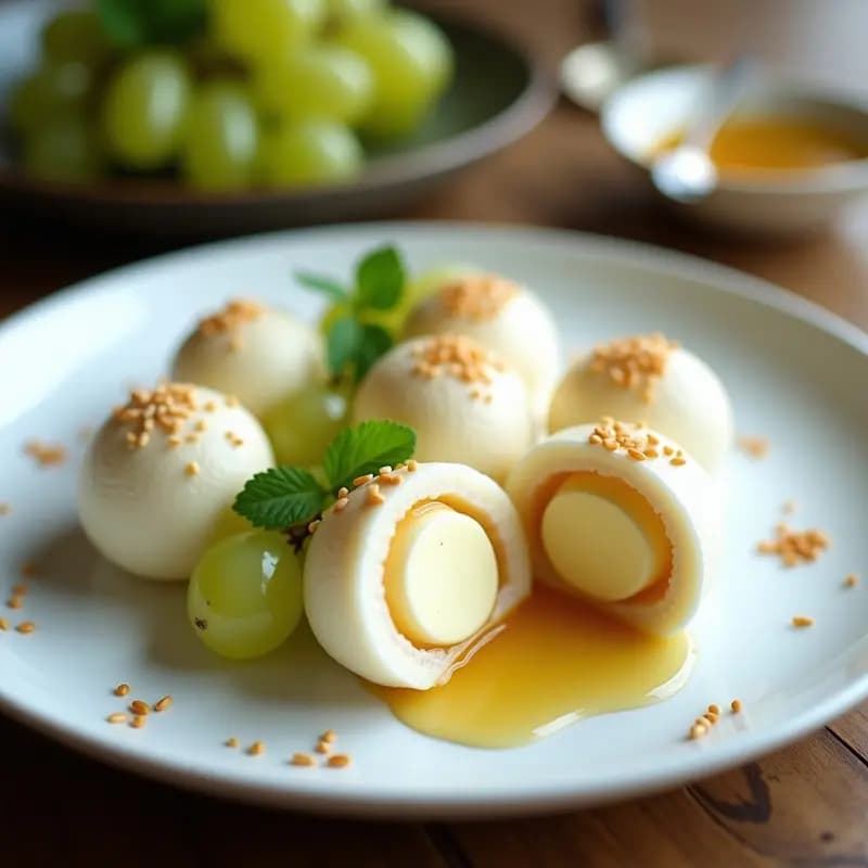 Mochi de Uva y Queso Brie: Postre Japonés Fusion Dulce-Salado en 15 Minutos