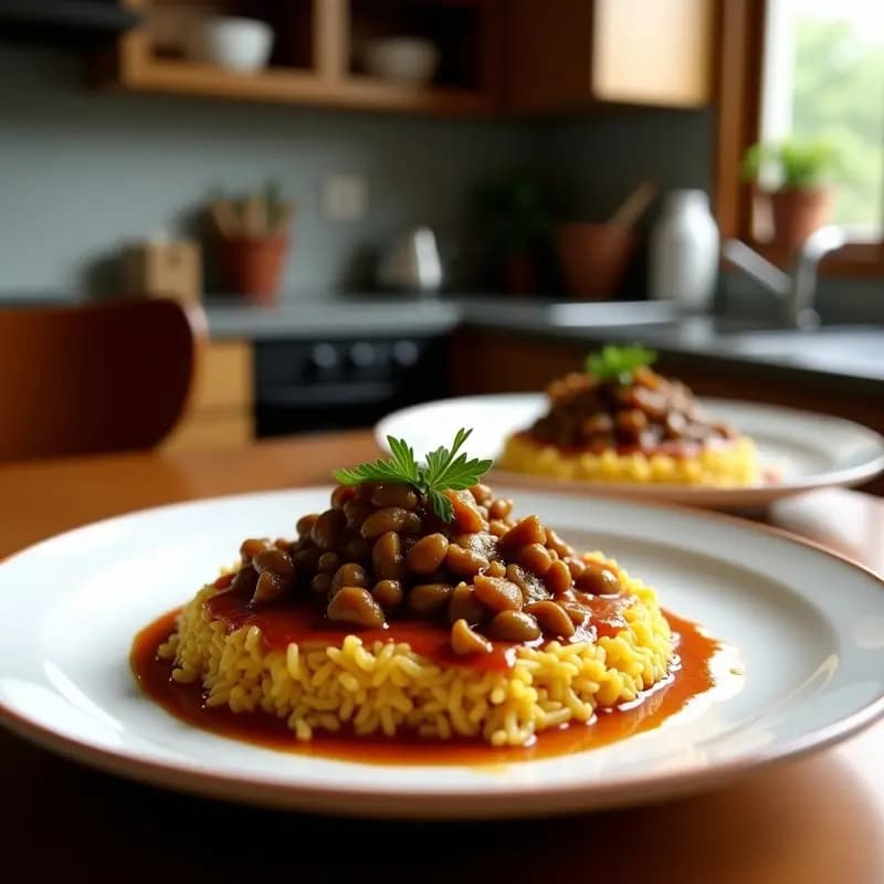Morcillas de arroz caseras cortadas en rodajas gruesas sobre un plato de madera rústico, mostrando su interior oscuro con trocitos de cebolla caramelizada y arroz. Acompañadas de pan tostado y un hilo de miel dorada.