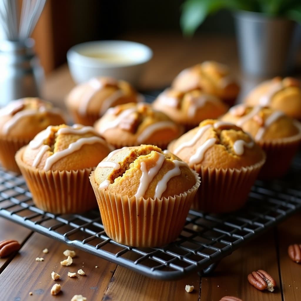 Muffins de Calabaza y Jengibre con Glaseado de Erythritol: Postre Keto y Sin Azúcar