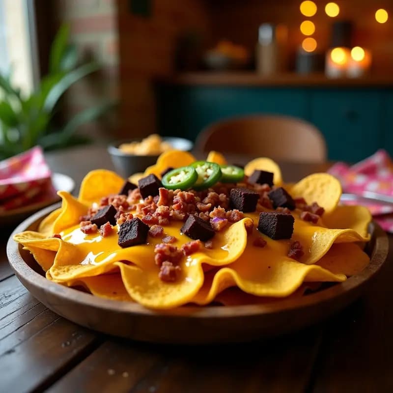 Nachos con Queso Líquido de 3 Tipos y Trozos de Brownies: Receta para Compartir en Fiesta