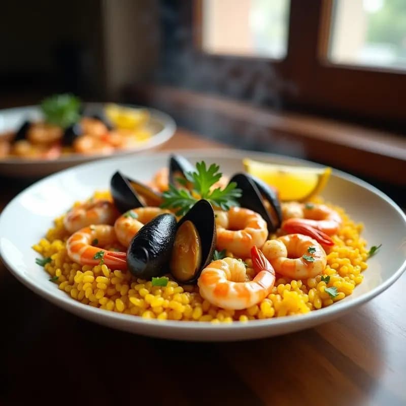 Paella de Mariscos con Azafrán: Receta Valenciana en Olla Rápida y Sin Lactosa
