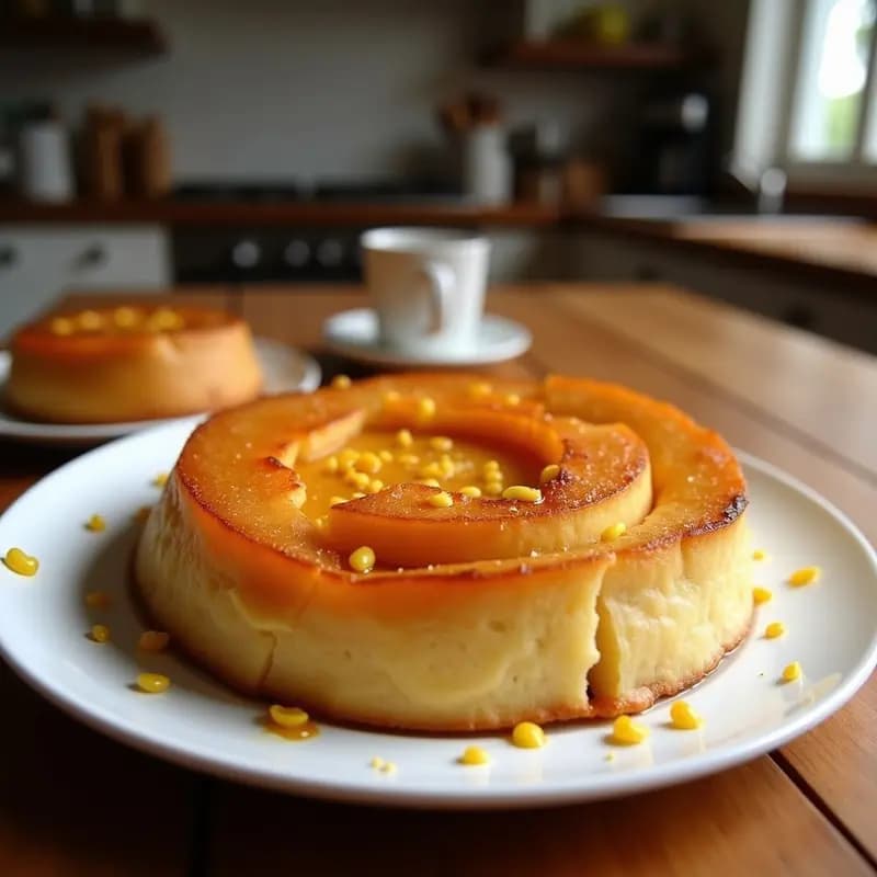 Pan de batata y harina de almendra con semillas de lino dorado tostado, cortado en rebanadas gruesas sobre tabla de madera rústica. Textura esponjosa y dorada, ideal para desayuno sin harina y keto.