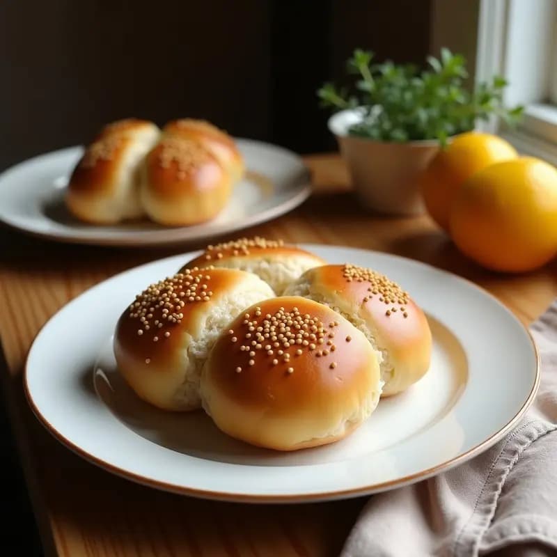 Pan de molde esponjoso con forma de nube, dorado y decorado con semillas de girasol, chía y lino, cortado en rebanadas sobre una tabla de madera rústica. Receta de pan de clara de huevo y semillas con forma de nube, desayuno proteico y viral.