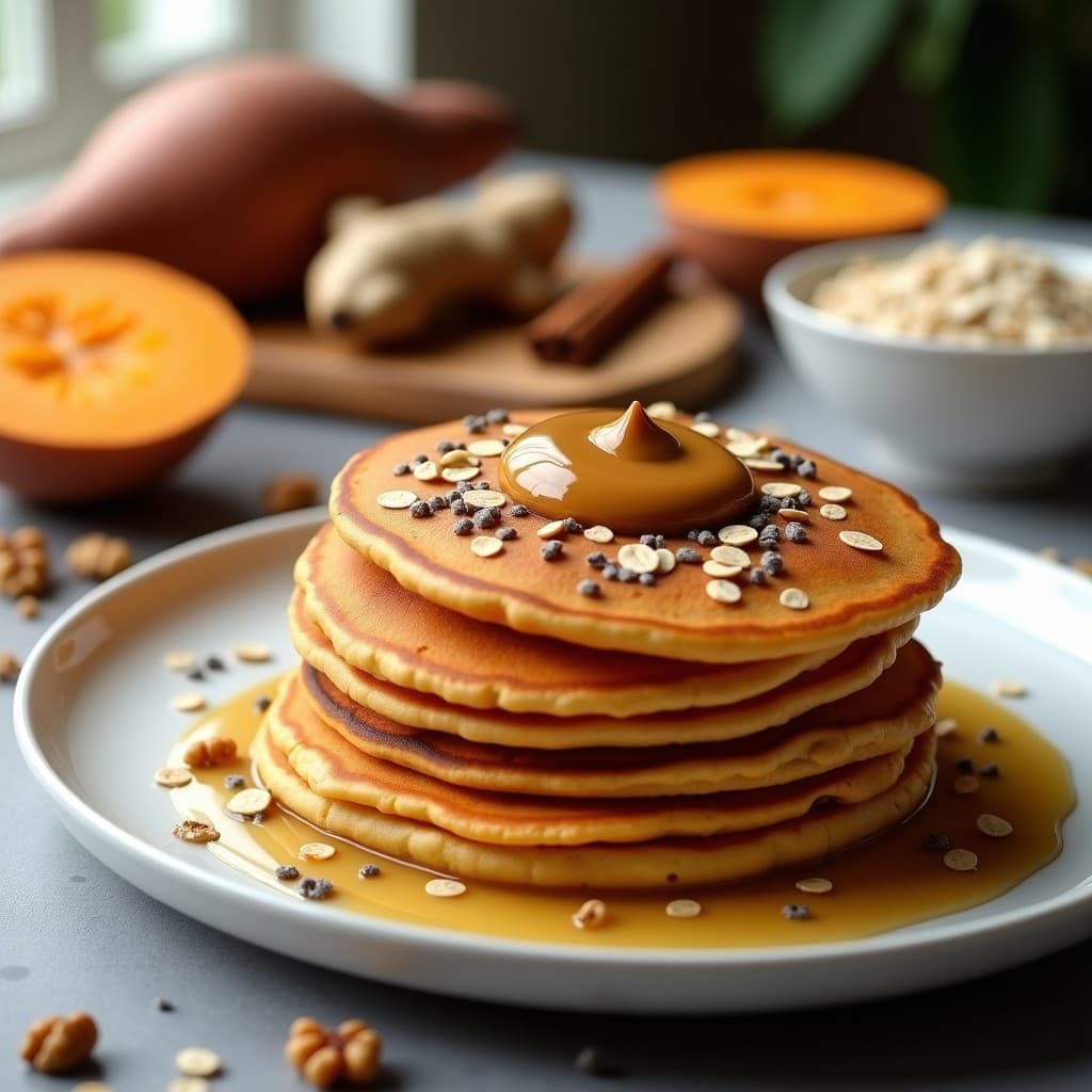 Pancakes de Avena y Batata: Desayuno Sin Harina y Alto en Fibra en 15 Minutos