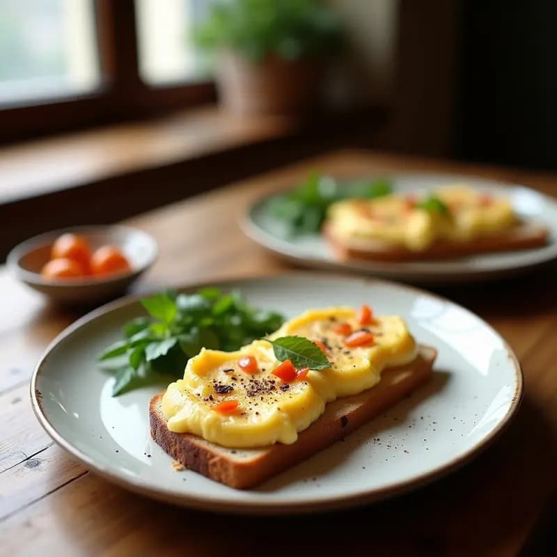 Panes de ajo dorados y crujientes con queso de almendras cremoso y romero fresco, servidos en una bandeja de madera rústica con aceitunas y tomates cherry al fondo. Receta vegana de aperitivo italiano en airfryer.