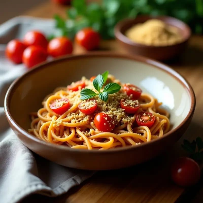 Pasta alla Povera con Anchoas y Pan Rallado: Receta Italiana Vegana y Alta en Omega-3