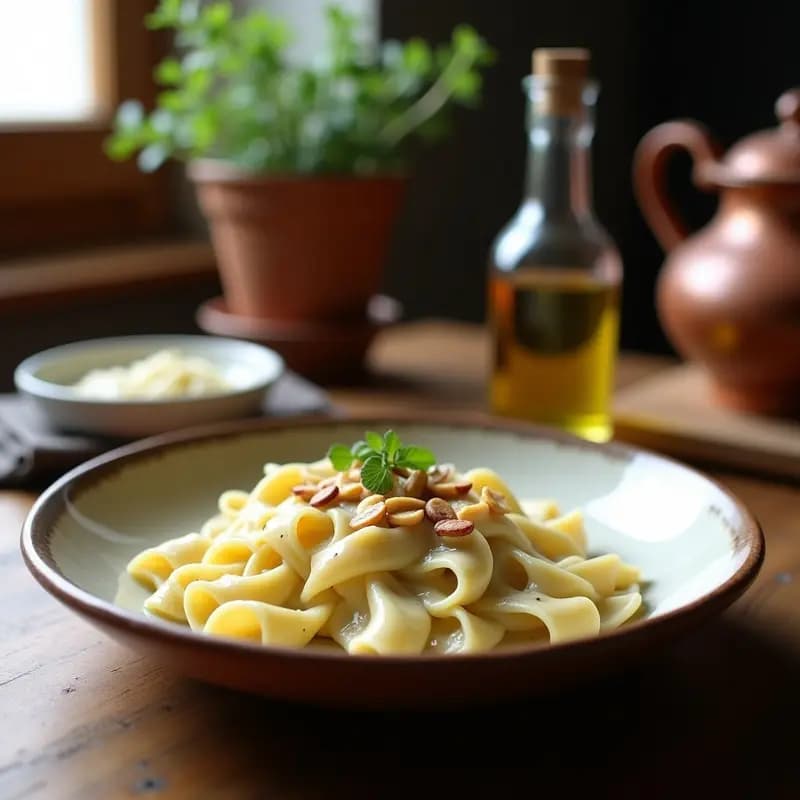 P astocci de Espelta con Salsa Alfredo de Coliflor: Receta Italiana Keto Sin Lactosa
