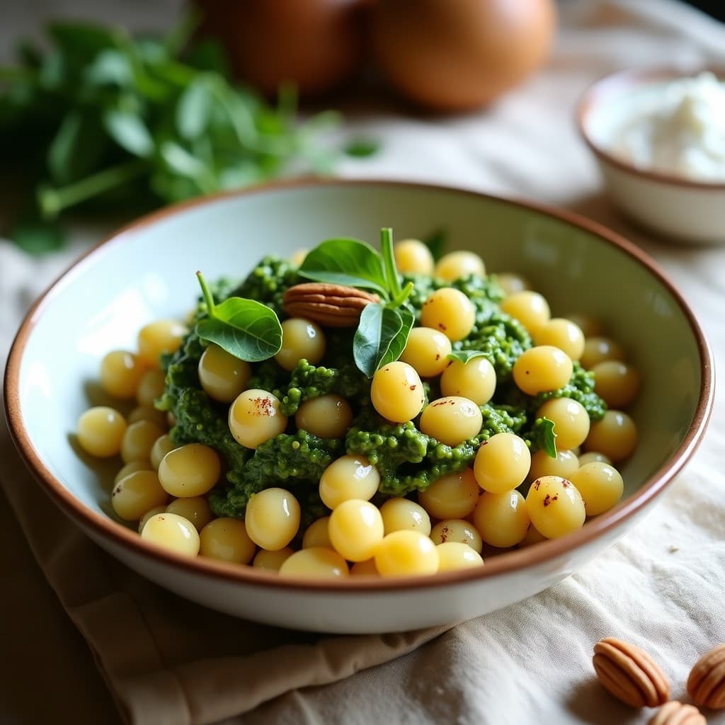 Pasta de Garbanzos con Pesto de Rúcula y Piñones: Receta Sin Gluten en Thermomix