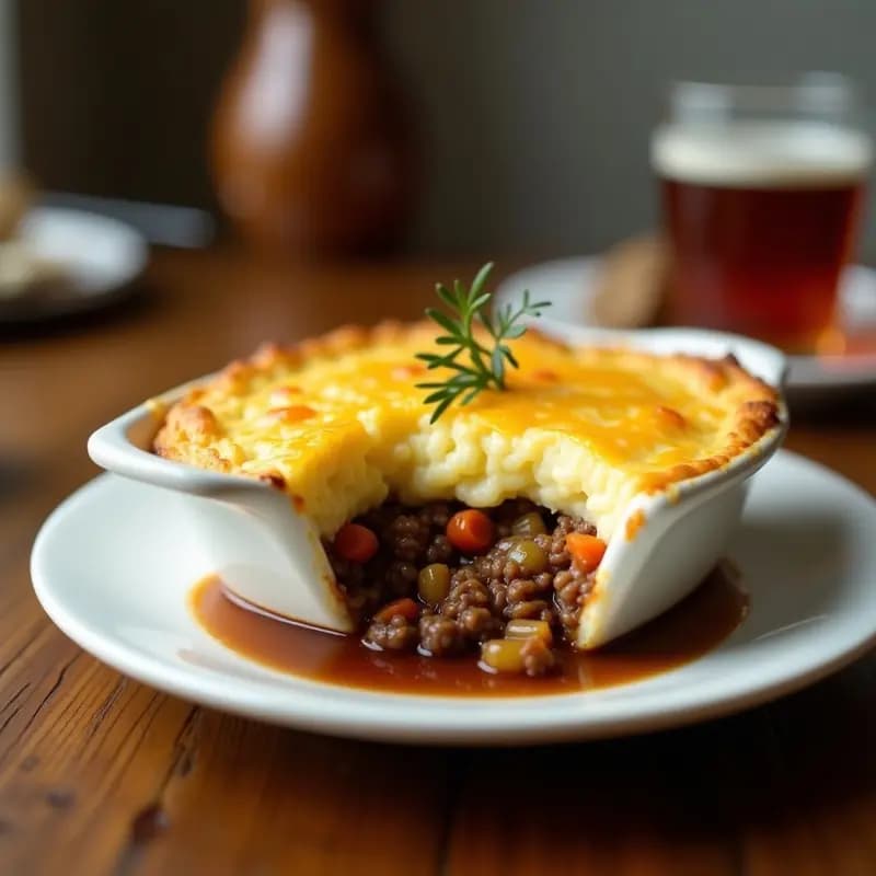 Pastel de Papa y Carne Molida: Receta Británica Reconfortante con Salsa Gravy