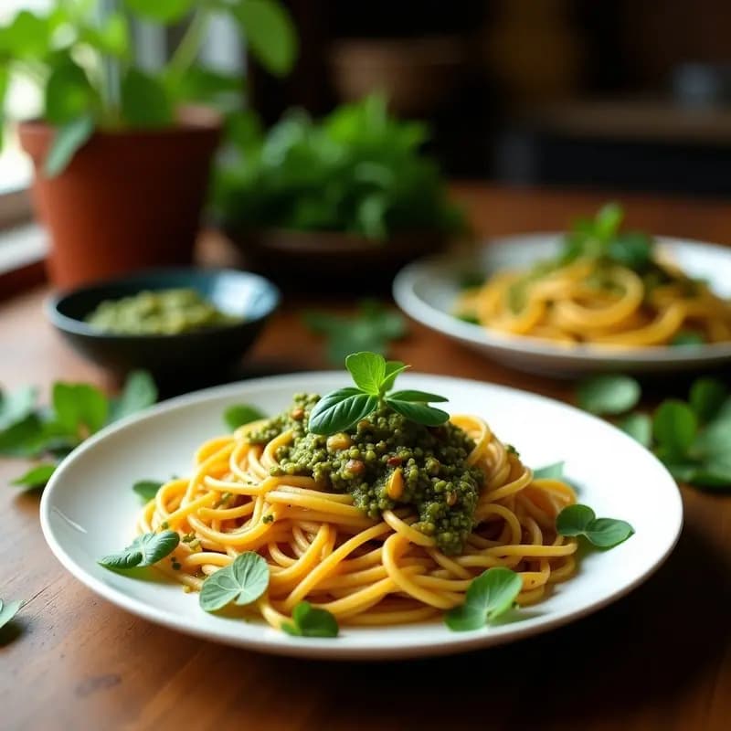 Pesto de Hoja Santa y Pepitas de Calabaza: Salsa Mexicana Vegana para Pasta o Tacos