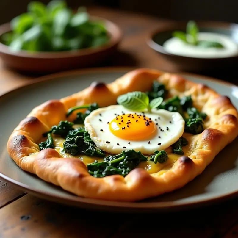 Pide de Queso Halloumi y Espinacas con Huevo: Receta Turca para Desayuno o Cena