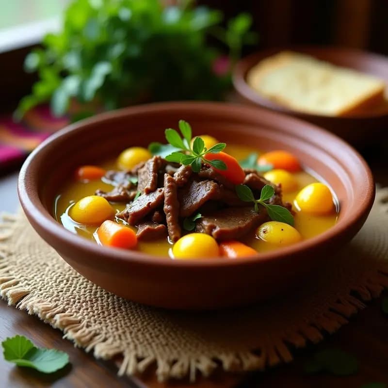 Pizca Andina de Trinchado de Res con Ají Amarillo: Receta Peruana en Olla Lenta