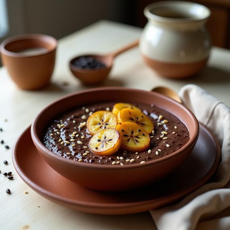 Porridge de Chía y Cacao con Plátano Asado: Desayuno Keto Sin Gluten en 10 Minutos