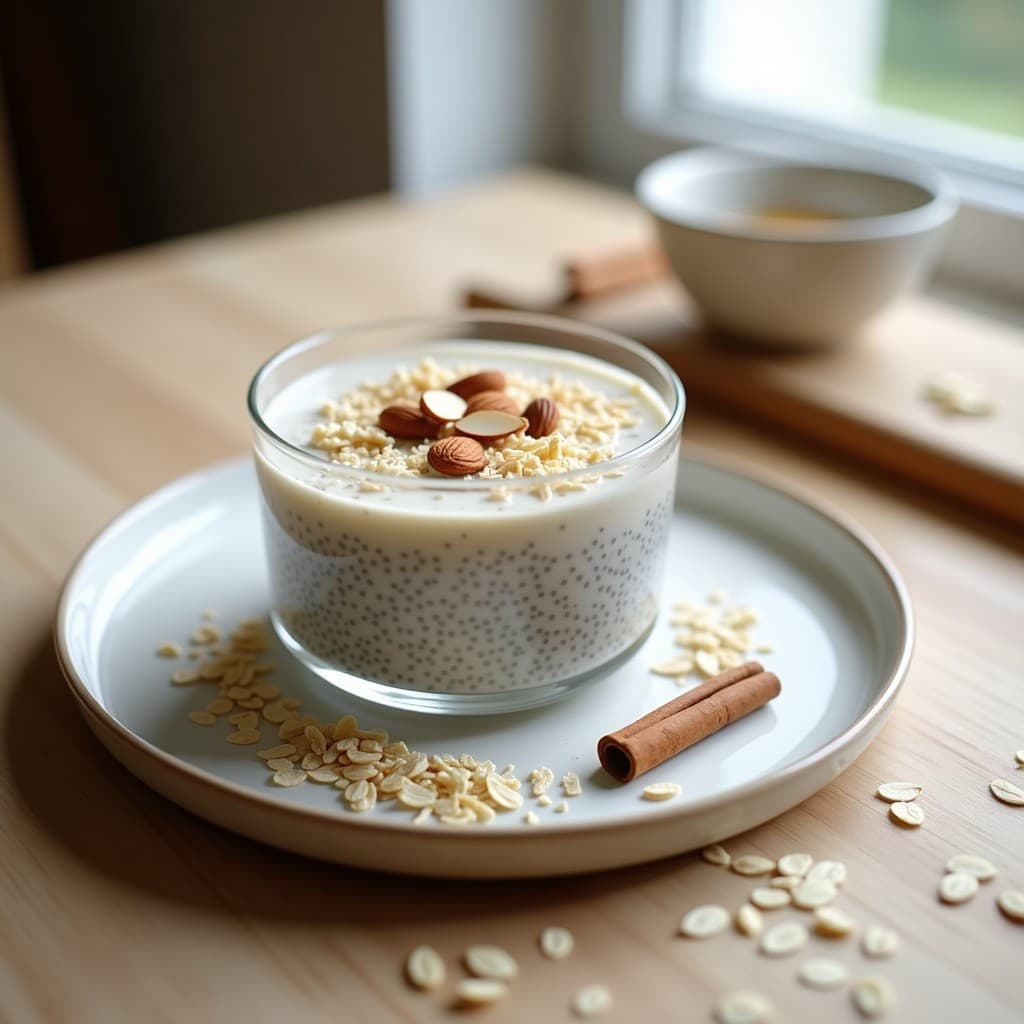 Pudín de Chía con Leche de Avena y Cardamomo: Postre Vegano Sin Azúcar