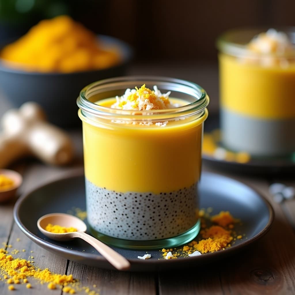 Pudín de Semillas de Chía y Cúrcuma: Postre Antiinflamatorio en Frasco para Llevar