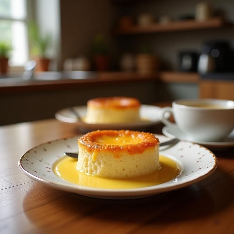 Pudín cremoso de semillas de amaranto y leche de avena en un bol de barro, decorado con nueces picadas y rodajas de manzana verde, con un fondo rústico de madera.