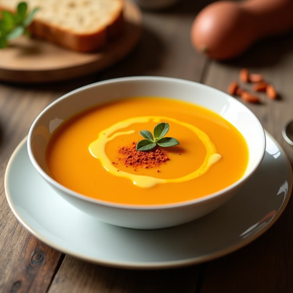 Purpu de Batata Naranja y Cúrcuma: Crema Vegana en Thermomix con Toque Picante