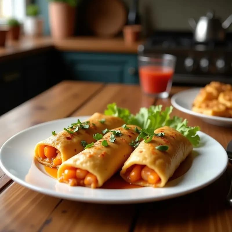 Pyzhi ucraniano recién horneado: empanadillas doradas con semillas de amapola, rellenas de repollo y champiñones cocinados en olla lenta, servidas en plato de barro rústico.