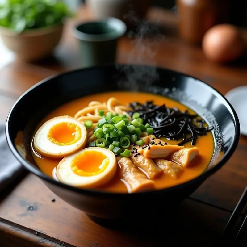 Ramen de Pollo al Curry Japonés: Receta Auténtica en Olla Rápida con Huevos Marinados