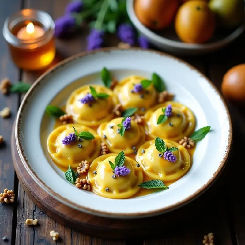 Raviolis de Calabacín Rellenos de Queso de Cabra y Miel de Lavanda: Receta Sin Pasta