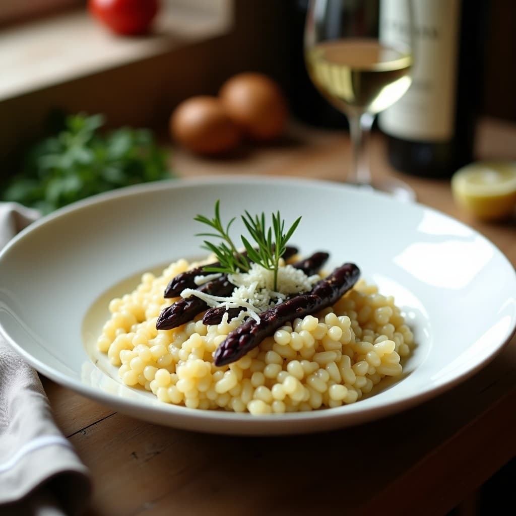 Risotto de Espárragos Nigros y Queso Pecorino: Receta en Thermomix con Toque Italiano