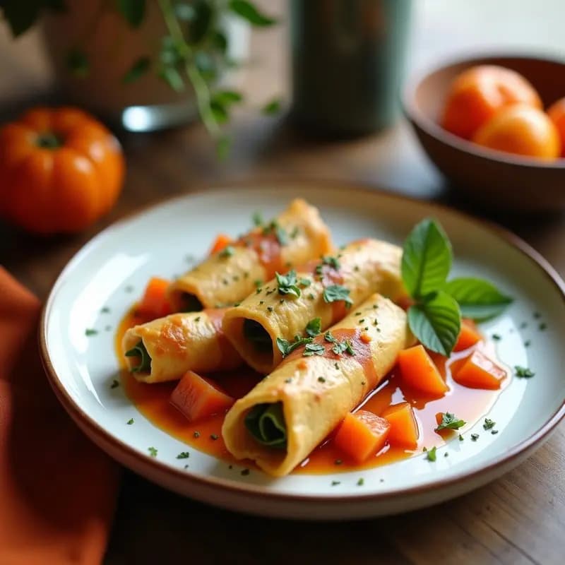 Rollitos de Primavera Fritos con Relleno de Queso Crema, Jamón York y Mermelada de Arándanos: Aperitivo Sorpresa
