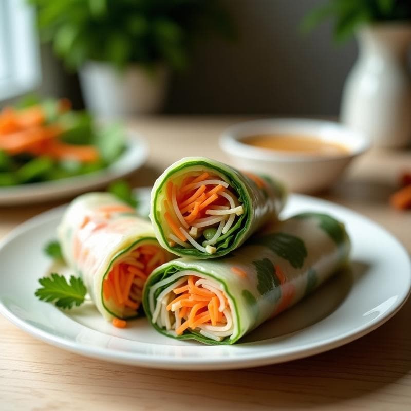 Rollitos de Primavera con Fideo de Arroz y Tofu: Receta Vietnamita Crudivegana en Papel de Arroz