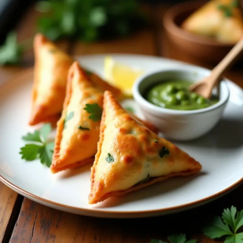 Samosas de Garbanzo y Espárragos con Masa de Coliflor: Aperitivo Indio Keto y Crujiente