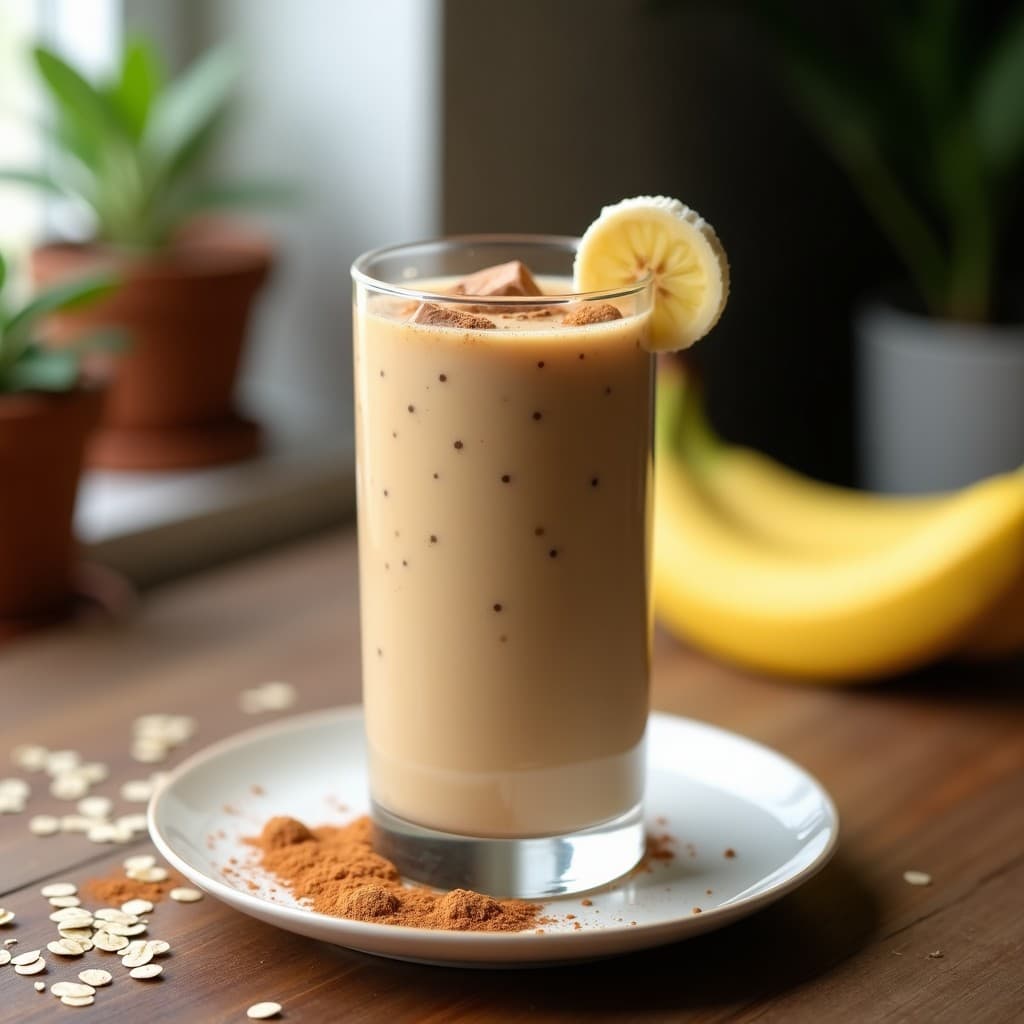 Smoothie de Avena y Canela con Hielo de Café: Desayuno Energético y Sin Azúcar en 5 Minutos