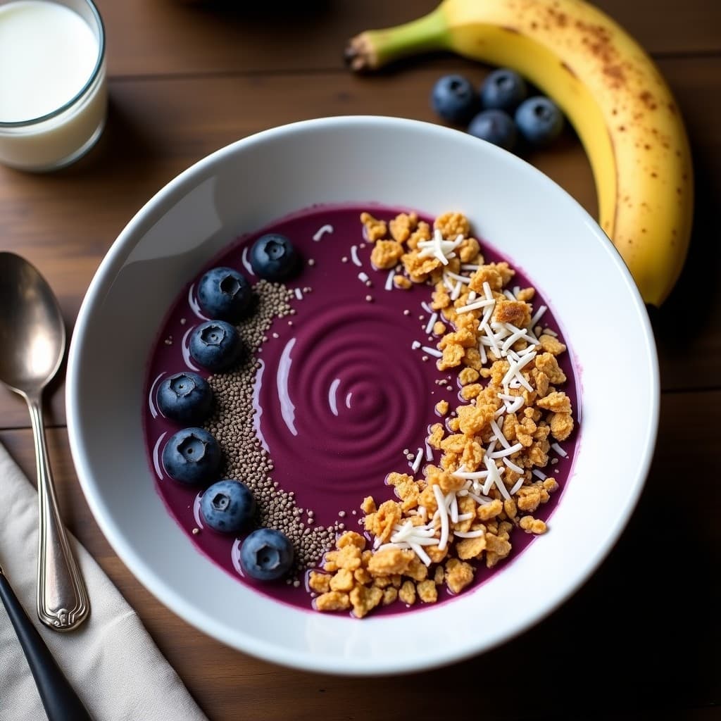 Smoothie Bowl de Açaí y Granola Sin Azúcar: Receta Fitness para Desayuno