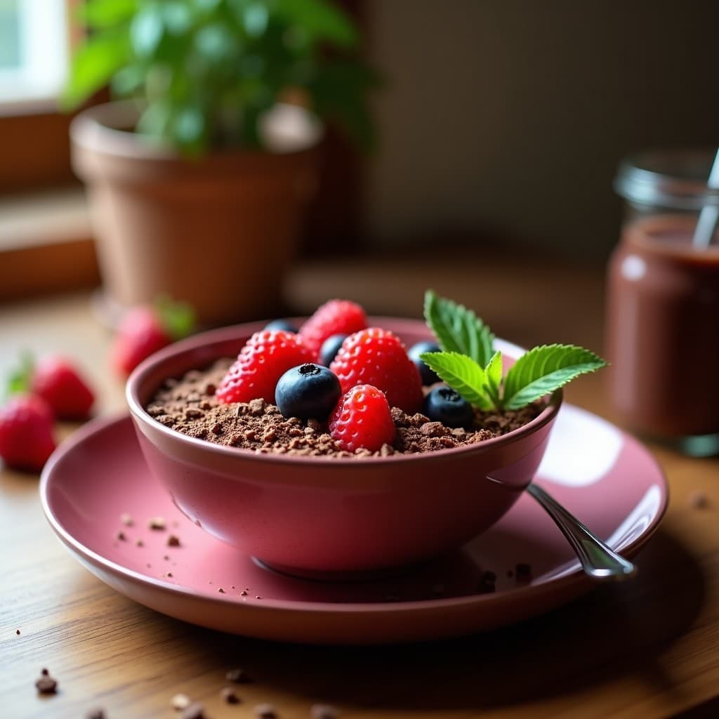 Smoothie Bowl de Frutos Rojos y Cacao: Desayuno Vegano y Rico en Antioxidantes