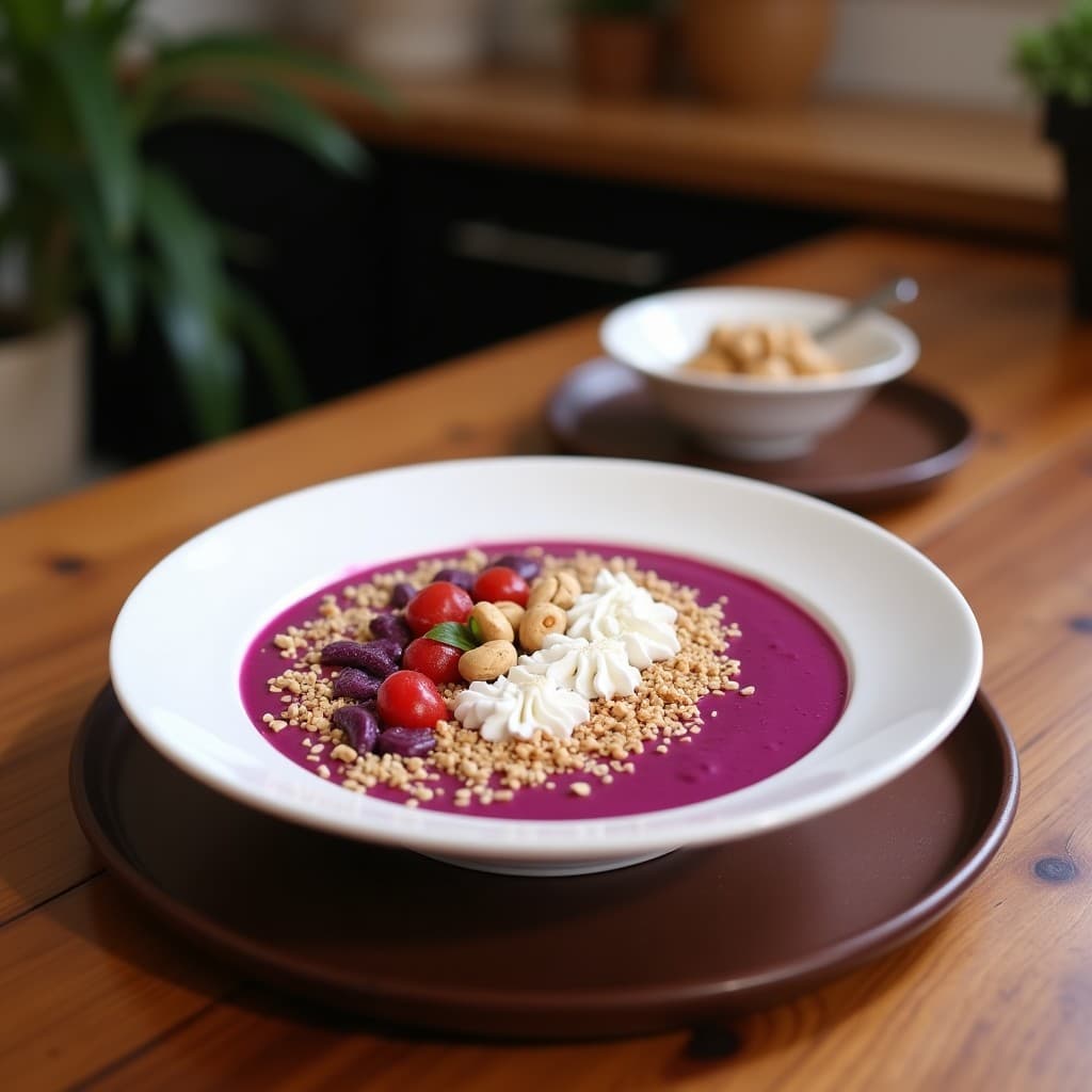 Smoothie Bowl de Pitaya y Chía: Desayuno Vegano con Toppings de Coco y Cacahuete