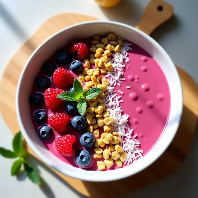 Smoothie Bowl de Pitaya Rosa y Granola de Pistacho: Desayuno Instagrameable
