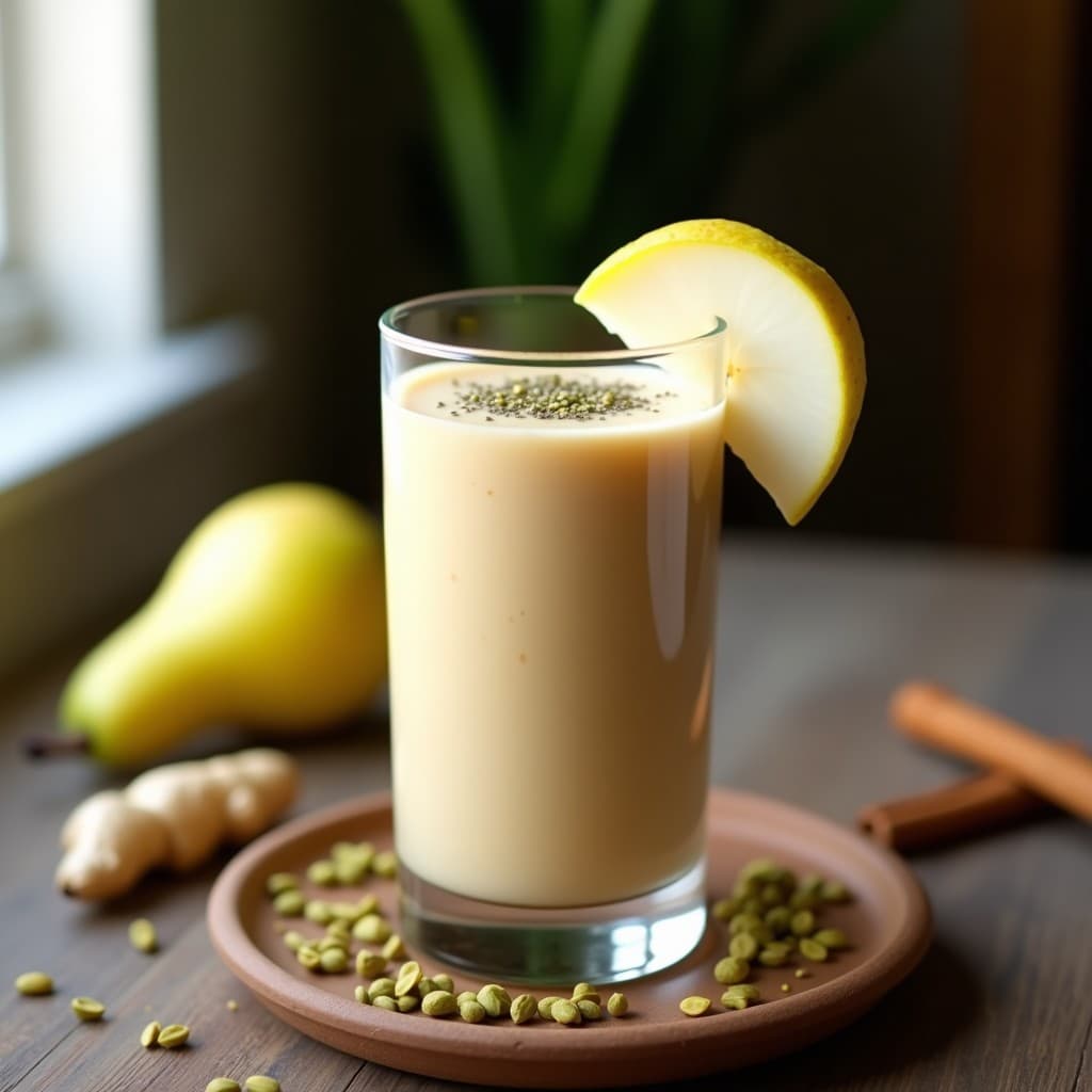 Smoothie de Pera y Cardamomo: Bebida Ayurvédica para la Digestión en 5 Minutos
