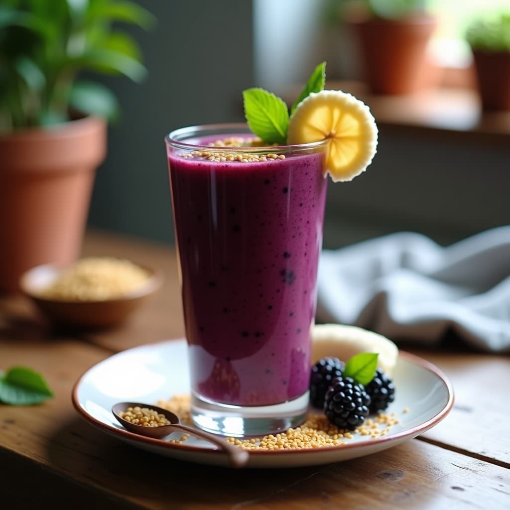 Smoothie de Zarzamora y Linaza: Receta Antiinflamatoria y Rica en Omega-3 para el Desayuno