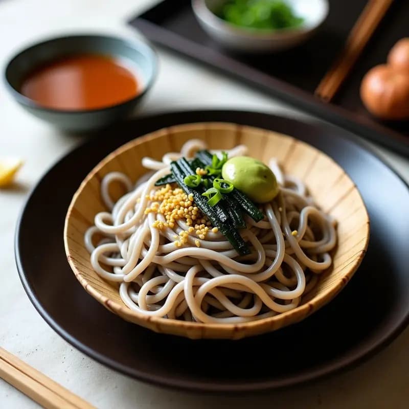 Soba Zaru con Fideos de Trigo Sarraceno y Salsa de Dashi: Receta Japonesa Fría y Ligera