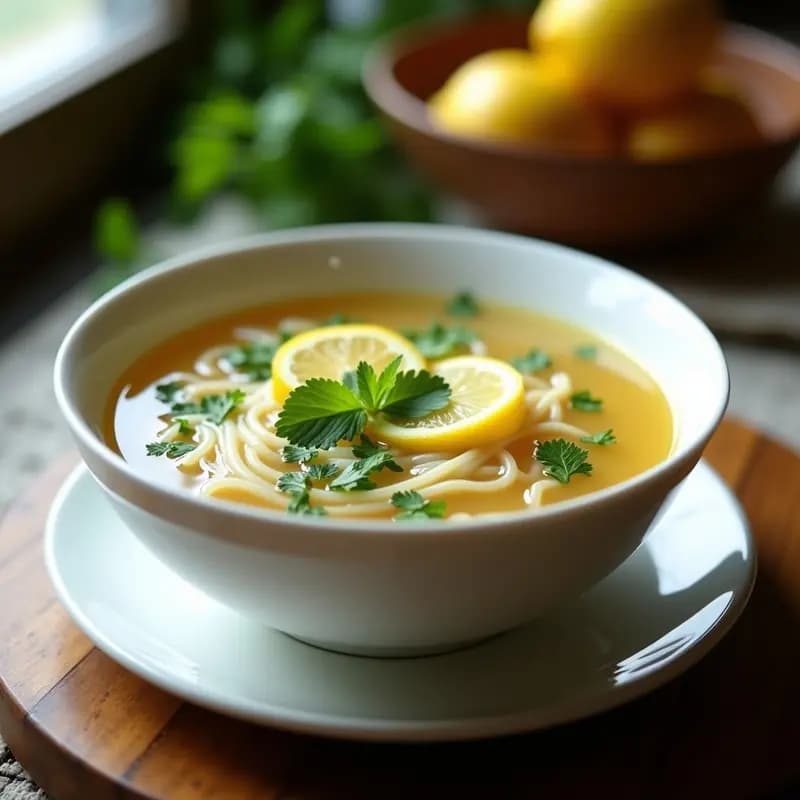 Sopa de Fideo Vermicelli con Limón y Hierbas: Receta Iraní Ligera y Detox