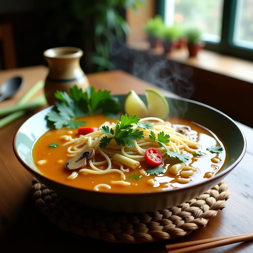 Sopa de Fideos de Arroz y Lemongrass: Receta Vietnamita Vegana en 20 Minutos