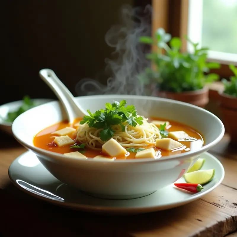 Sopa de Fideos Pho con Tofu y Hierbas Vietnamitas: Receta Vegana y Depurativa