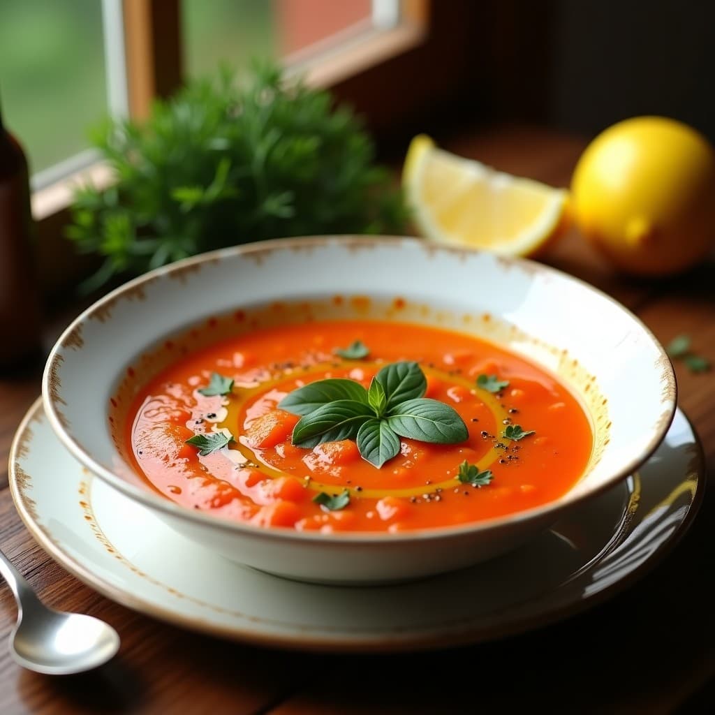 Sopa de Tomate y fenogreco con Toque de Limón: Receta Griega en 20 Minutos