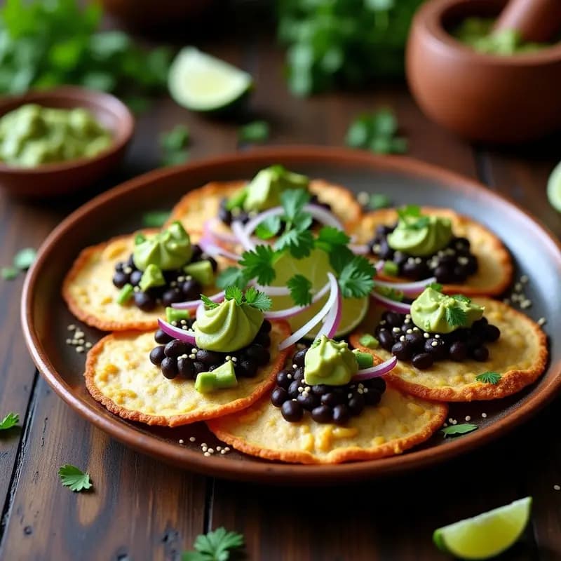 Sopes de Masa de Chía con Frijoles Negros y Nopales: Receta Mexicana Keto