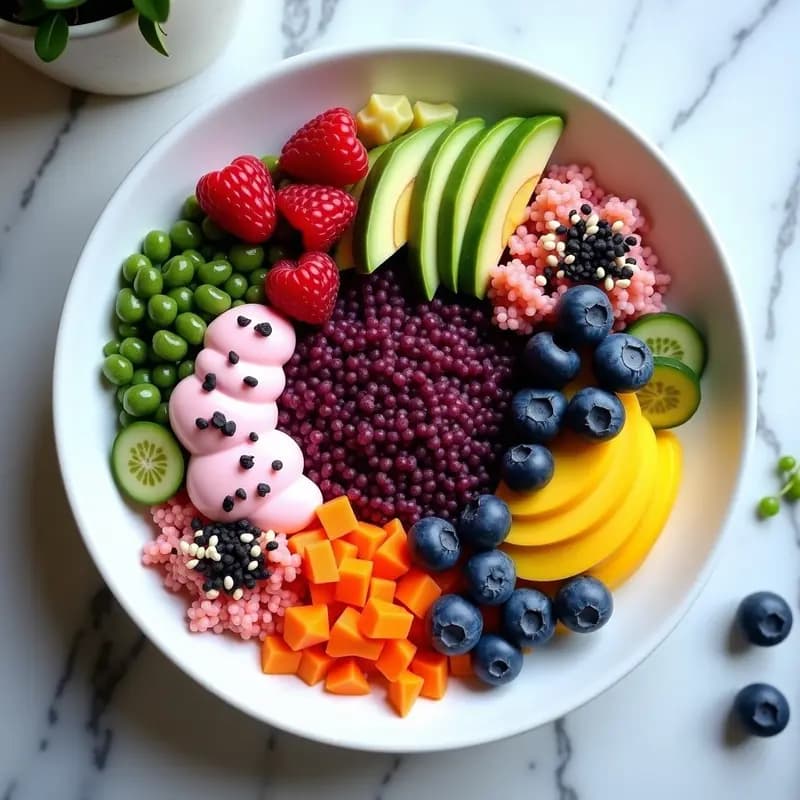 Sushi Bowl de Quinoa Morada y Unicornio: Receta Vegana y Colorida para Instagram