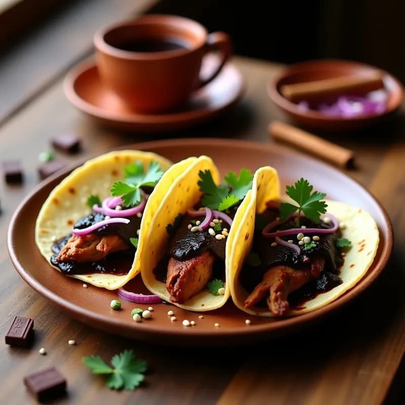 Tacos de Café con Mole Negro: Receta en Olla Lenta y Ultra Aromática