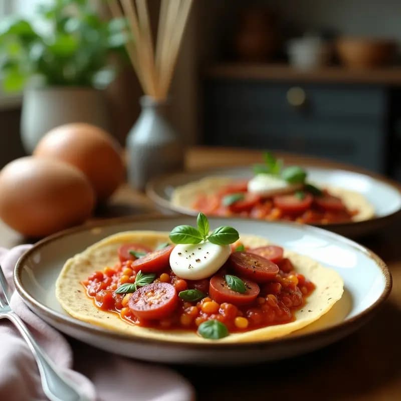Plato de tacos dorados crujientes rellenos de queso mozzarella derretido y chorizo, servidos con salsa rosada en un fondo rústico de madera, receta de tacos dorados de queso mozzarella y chorizo.