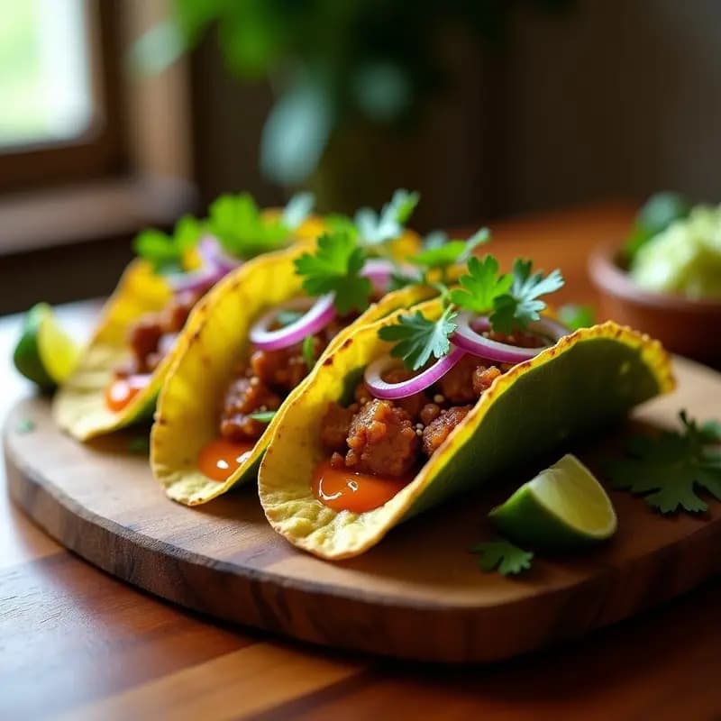 Tacos de Hoja de Plátano Asada con Carnitas de Chayote y Salsa de Guayaba: Receta Mexicana Innovadora