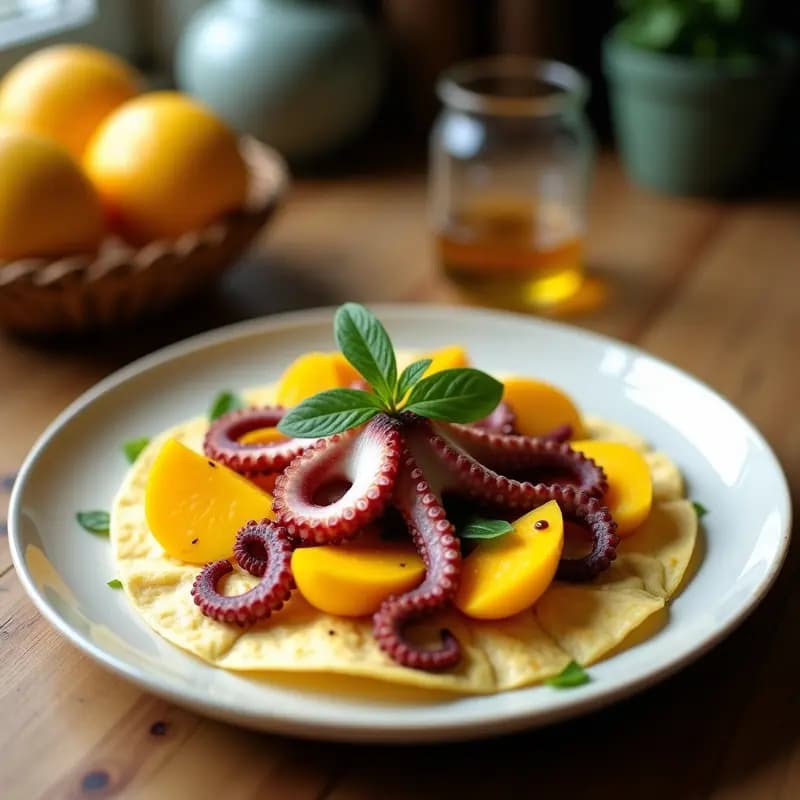 Tacos de Hoja Santa con Pulpo y Mango: Receta Oaxaqueña Innovadora en Airfryer