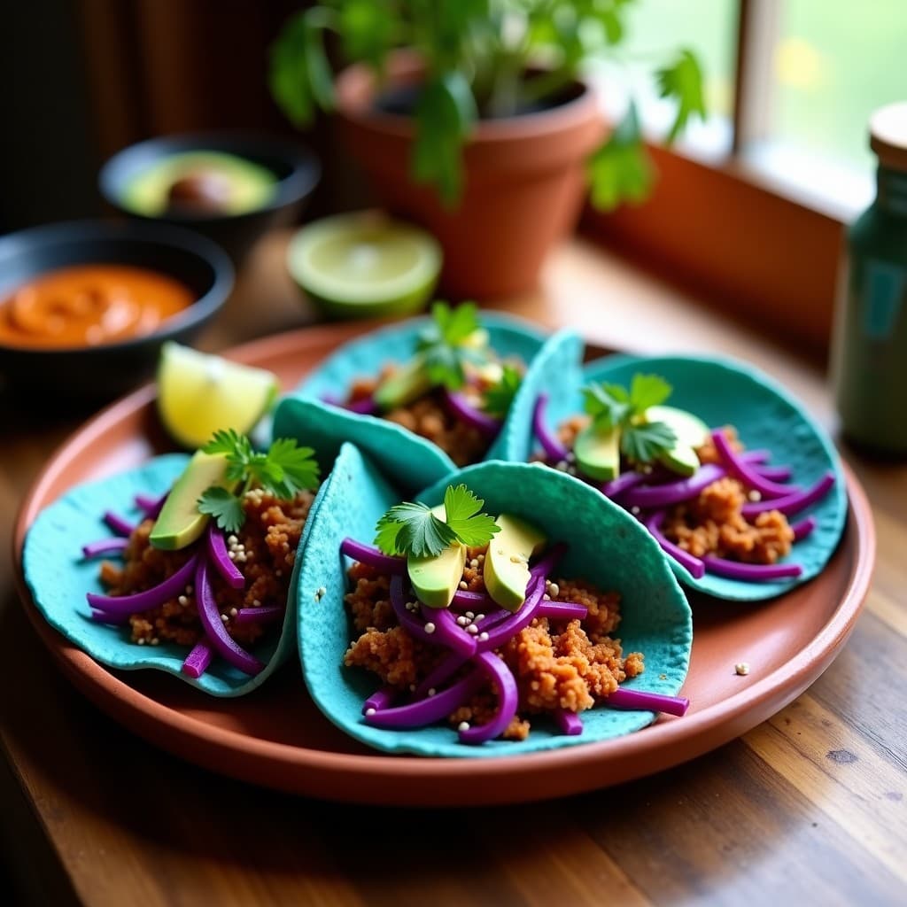 Tacos de Jackfruit al Chipotle con Repoleo Morado: Receta Vegana con Textura de Carne
