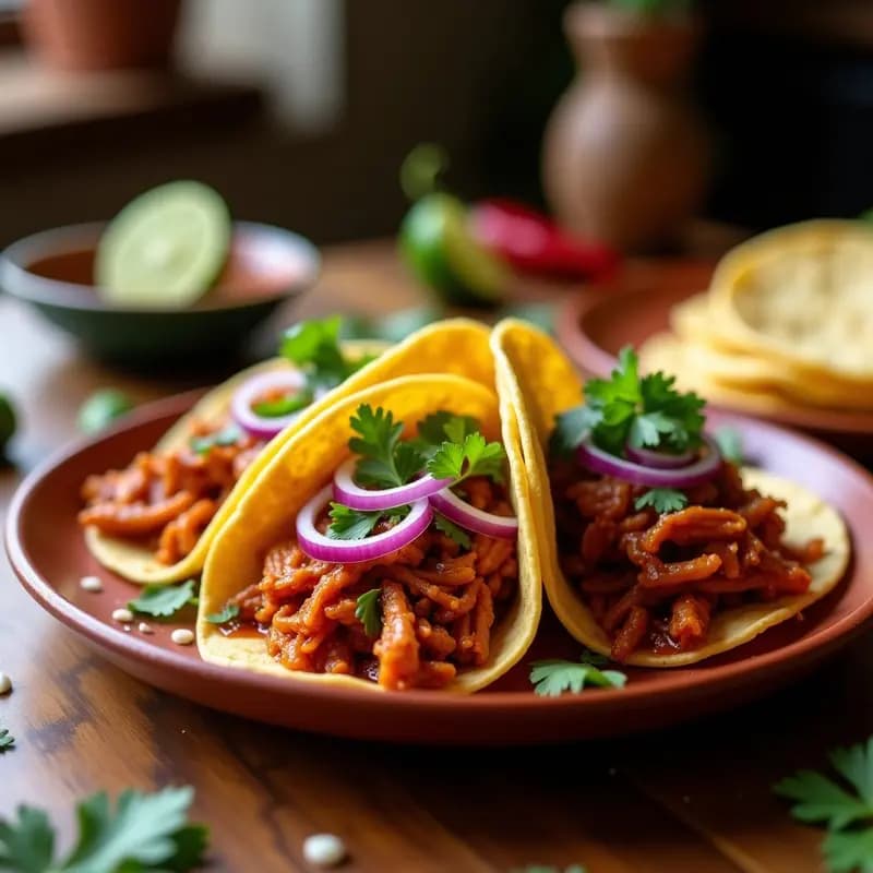 Tacos Veganos de Jackfruit al Estilo Cochinita Pibil: Receta Rápida y Sin Gluten