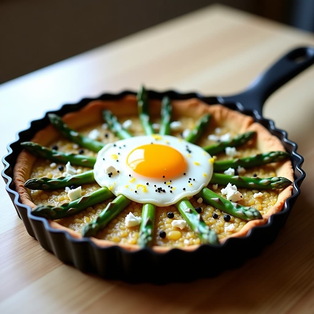 Tarta Salada de Espárragos y Huevo Pochado: Receta Sin Masa y Alta en Proteína